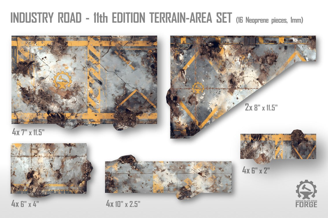 11. Edition - Terrain Area Footprints – 1mm Neoprene Bases | Tournament Ready | Compatible with New 40K Edition Terrain Rules | Full Set