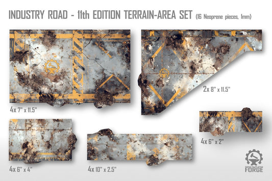 11. Edition - Terrain Area Footprints – 1mm Neoprene Bases | Tournament Ready | Compatible with New 40K Edition Terrain Rules | Full Set