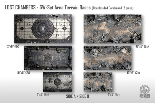 Terrain Bases  – Double-Sided Set for GW & WTC Layout compatible with Warhammer 40K