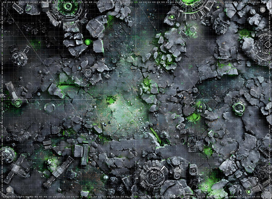 Dark Warhammer 40K Mats 60x44 with Deployment Zones and Grid