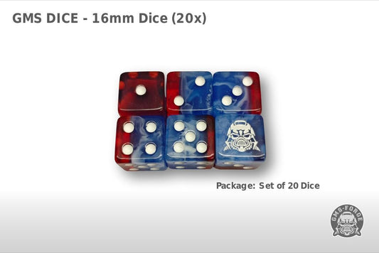 German Major Series – Blue & Red Dice (Set of 8, 16, or 24)